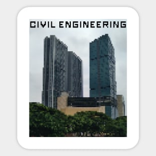 Civil engineering, buildings, premium pixel art Sticker